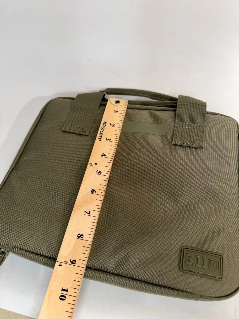 5.11 Single Pistol Case, Ranger Green 9”H x 12”L x 3” Deep Range Bag Full Zip
